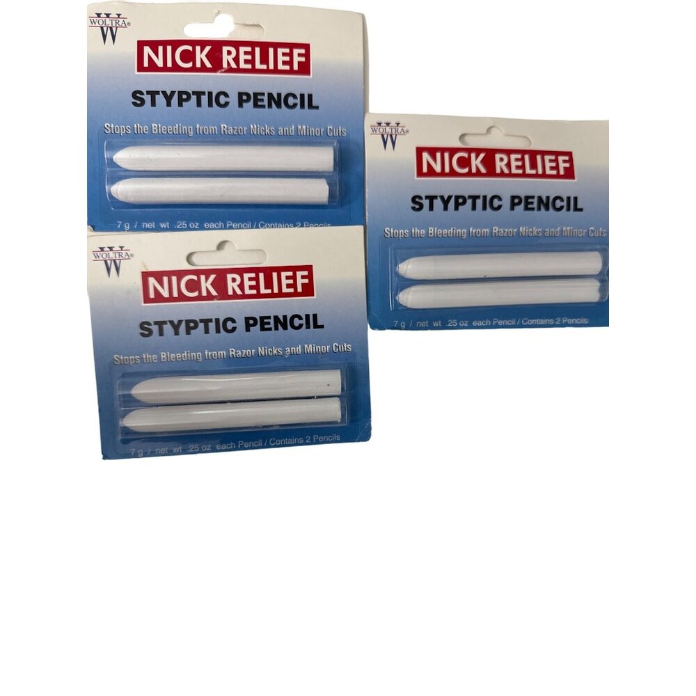 Woltra Nick Relief Styptic Pencil Twin Pack Stops Razor Nicks & Cuts